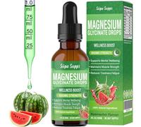 Magnesium Glycinate Liquid 60ml - Watermelon Flavour | Supa Supps Magnesium Glycinate 3-in-1 Complex | Fast Absorption | Premium Pure Formula, Easy-to-Take Supplement for Daily Balance- 1 Month Supply