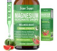 Magnesium Glycinate Liquid 60ml - Watermelon Flavour | Supa Supps Magnesium Glycinate 3-in-1 Complex | Fast Absorption | Premium Pure