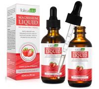 Magnesium Glycinate Liquid Drops,Liquid Complex with Magnesium Glycinate,Taurate,Cellulose Fiber,Bromelain,Vitamin B6,C,D and Zinc, Strawberry Flavor, 2 Fl Oz
