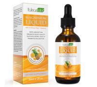 Magnesium Glycinate Liquid Drops Liquid Magnesium Complex with Glycinate,Taurate,Cellulose Fiber,Bromelain,Vitamin B6,C,D and Zinc, Pineapple