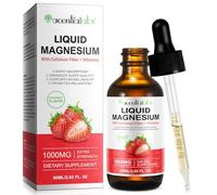 Magnesium Glycinate Supplement,Natural Magnesium Drops,Taurate,Cellulose Fiber for Cortisol,Sleep,Stress,Muscle,Brain Nerve Health-Sugar Free- Strawberry Flavour