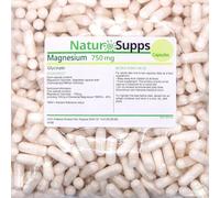 Magnesium Glycinate Supplement with Vitamin B6, 365 750mg Vegan Vegetarian Capsules, 1500mg 2 Capsule Serving - 300mg Magnesium, for Sleep, Reduction of Tiredness and Fatigue, UK Made by Natur Supps