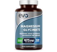 Magnesium Glycinate Supplements 1875mg | 120 High Strength Capsules | Supports Sleep, Relaxation, Energy & Cognitive Health | High Absorption Bisglycinate, 375mg Elemental | UK Made EVO Nutrition