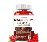 Magnesium Glycine Gummies 400mg - Sugar Free Magnesium Potassium Supplement, high Absorption Formula, relieves Stress and Muscle Health, Supports Sleep Raspberry Flavor (60)