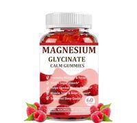 Magnesium Glycine Gummies 400mg - Sugar Free Magnesium Potassium Supplement, high Absorption Formula, relieves Stress and Muscle Health, Supports Sleep Raspberry Flavor (60)
