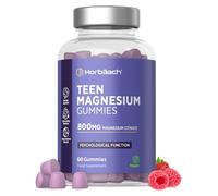 Magnesium Gummies 800mg for Teens - High Strength Magnesium Citrate | Supplement for Teenagers - 90mg of Elemental Mineral - Berry Flavour - 60 Vegan Gummies -by Horbaach