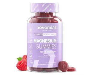 Magnesium Gummies - High Strength 1636 mg of Citrate Offering 180mg of Elemental Mg - Magnesium Supplements - Alternative to Tablets, Spray & Oil - Vegan - 60 Gummies - Novomins