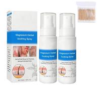 Magnesium Herbal Psoriasis Spray, Natural Repair Skin, Hydrating & Calming, for All Skin Types, The package includes one hundred cotton swabs (2pcs)
