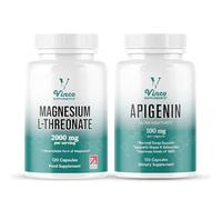 Magnesium L-Threonate + Apigenin Bundle | 120 Capsules + 120 Capsules | Supports Cognitive, Sleep & Relaxation | Bioavailable Magnesium & Natural Apigenin - Non-GMO, Gluten Free - Made in UK
