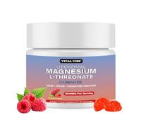 Magnesium L-Threonate Gummies, Brain Magnesium for Memory, Focus, Sleep, Anxiety and Cognitive Support, Liposomal Magnesium Threonate High Absorption for Energy & Immune, Vegan, Raspberry Flavor