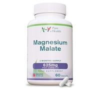 Magnesium Malate Capsules | High Absorption, Premium Magnesium Malate 625mg Supplement | 60 Easy to Swallow Capsules (2 Months Supply) | Supports Energy Levels, Heart Health, Muscle Function | UK Made