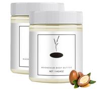Magnesium Neuropathy Cream Body Butter, Magnesium and Shea Butter Body Lotion after Shower, Magnesium Cream, Deeply Moisturizes Skin, Keep Soft Smooth for All Skin Types (2 PC)