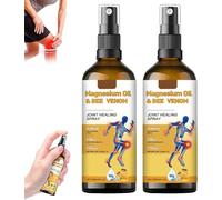 Magnesium Oil Bee Venom Joint Healing Spray,Professionnel Bee Venom Sprays,BeeVenom Arthritis Spray,Bee Venom Pain Relief Sprays,Effective Relief for Back, Neck, Hands, Kneel(2 Pcs)