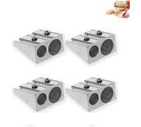 Magnesium Pencil Sharpener,Hand Held Pencil Sharpener,2-Hole Pencil Sharpener Magnesium Alloy Wedge Profile,Metal Pencil Sharpener Magnesium, Hand Held Pencil Sharpener (4pcs)