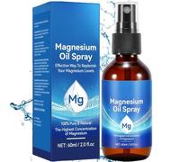 Magnesium Spray-Pure Magnesium Oil Spray, 60ml Leak-Proof Portable Bottle, Natural Formula for Body Care, Easy to Absorb & Soothe Muscles, Brightening Moisturizing Nourishing Care Oil, 1PCS
