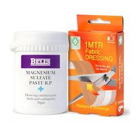 Magnesium Sulphate Paste 50g with 1 Metre Fabric Plaster Dressings - Drawing Ointment for Boils, Splinters & Insect Bites - TDY Bundle for Soothing & Fast-Acting Relief