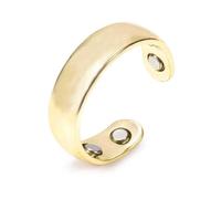 Magnet Akupressur Stainless Steel Open Adjustable Ring Double Row Gold Magnetic Cuff Ring Unisex Gift for Office and On-the-Go