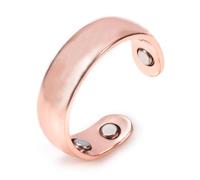 Magnet Akupressur Stainless Steel Open Adjustable Ring Double Row Rose Gold Magnetic Cuff Ring Unisex Gift for Office and On the Go