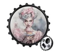Magnet Bottle Opener for Refrigerator,Girl Holding Cakeprinted Plastic Personalized Novelty Bottle Opener for Beer Lovers (Black)