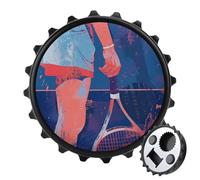 Magnet Bottle Opener for Refrigerator,Holding A Tennis Racketprinted Plastic Personalized Novelty Bottle Opener for Beer Lovers (Black)