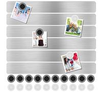 Magnet Bulletin Board 6 Pcs Metal Magnet Boards Frameless Magnetic Stainless Iron Board Strip Display Board with 10 pcs Magnet Memo Strip for Office Home School