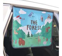 Magnet Car Sun Shade Curtain for Side Window for baby kids children - Sunshade Protector Sun Blocker Blind (Magnet-The Forest Season2)