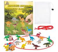 Magnet Chess Game, 20Pcs Dinosaur Stones Magnet Game with String & Storage Bag, Portable Travel Party Family Camping Desktop Strategy Board Games, Christmas Stocking Stuffers Gifts for Kids Family