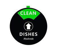 Magnet Clean Dirty Dishwasher Sign Indicator with “RUNNING” and “EMPTY”Options, Works on All Dishwashers, Non-Scratch Strong Magnetic Backing, Residue Free Adhesive Included, 4 Inch, Black)
