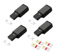 Magnet Cupboard Locks Push to Open, Heavy Duty Push to Open Latch for Cabinets and Doors, Push to Open Door Catches with Magnetic Locking, Set of 4 ABS Plastic Black Latches