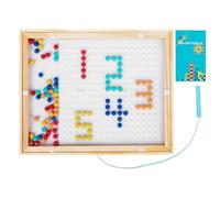 Magnet Dot Board - Wooden Magnetic | Pen Stencils | Preschool Educational Learning Toy For Fine Motor Skills, Travel Activity Doodle Board- For Kids Boys Girls Gift