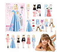 Magnet Dress up Games | Magnetic Princess Dress up Paper Doll,Portable Princess Paper Doll Easy to Grip Present for Children Girls 4-7 Years Old