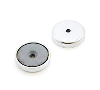 Magnet Expert® 40mm dia x 8mm thick x 5mm c/sink Ferrite Y30BH Pot Magnet - 15kg Pull ( Pack of 25 )