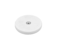 Magnet Expert® 43mm dia x 6mm high White Boutique Magnet c/w M4 Boss Thread (Flush x 3mm deep) - 8kg Pull