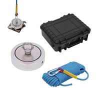 Magnet Fishing Kit with 3000 Ibs Round Salvage Magnets, 66 ft Rope, Box, and Gloves for Treasure Hunting in Rivers and Lakes