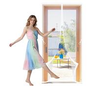 Magnet Fly Screen Door 100 x 285 cm Powerful Magnets that Snap Shut Automatically Double Door Magnetic Fly Screen Keeps Bugs Out Suitable for Patio Room Balcony Bedroom, White