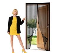 Magnet Fly Screen Door 139 x 272 cm Powerful Magnets that Snap Shut Automatically Fly Screen Anti Mosquito Keeps Flies Mosquitoes Out for Living Room, Bedroom, Patio, Black