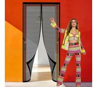 Magnet Fly Screen Door 140 x 201 cm Automatically Closes Magnetic Fly Screen Curtain Keeps Flies Mosquitoes Out for Home, Bedroom, Living Room, Kitchen, Patio, Black