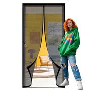 Magnet Fly Screen Door 81 x 229 cm Powerful Magnets that Snap Shut Automatically Fly Nets for Doors Keeps Bugs Out Suitable for Patio Room Balcony Bedroom, Black