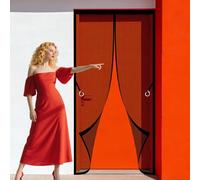 Magnet Fly Screen Door 99 x 295 cm No Drill Installation Insect Protection Door Hands Free Auto Closing for Living Room, Bedroom, Patio, Black