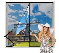 Magnet Fly Screen Window 85x90cm Black with Self-Adhesive Tape Hands Free Easy to Install Keep Bugs/Flys/Mosquitoes Out
