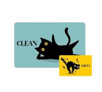 Magnet for the Dishwasher, Double-Sided Cute Cat Motif Sign, Pure or Dirty Dishwasher Magnet - for Kitchen, Fridge, Office, Household, Home, Washing Machine