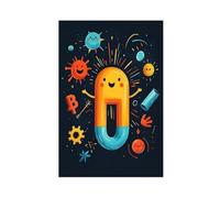 Magnet Fun Illustration, Children’s Physics Canvas Poster Wall Art Decor Print Picture Paintings for Living Room Bedroom Decoration 20x30inch(50x75cm)