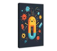 Magnet Fun Illustration, Children’s Physics Canvas Poster Wall Art Decor Print Picture Paintings for Living Room Bedroom Decoration 20x30inch(50x75cm)