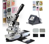Magnet Maker Machine Kit: 2x2/2.5x2.5 Inch Square Magnet Press with Photo Cutter & 100 Sets Cardboard Supplies for DIY Fridge Magnets