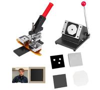 Magnet Maker Machine Kit,Square Fridge Magnets Badge Maker Machine,with 1 Press Machine +1 Paper Cutter +100 Sets Consumables,for Making Refrigerator Magnets Acrylicsheet-2.5*2.5in/6.35*6.35cm