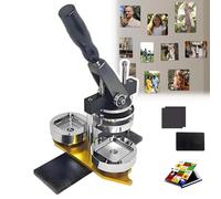 Magnet Maker Machine Press Square,Square Magnet Making kit,50 * 50mm80 * 53mm90 * 65mm,with 1 Press Machine, 1 Paper Cutter and 100 Sets Consumables
