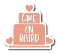 Magnet Me Up: Cake On Board Magnet Decal - 5x5.5 Inches, Heavy-Duty Automotive Magnet for Car, Truck, SUV & Other Surfaces - Funny Auto Accessories, Perfect for Bakers, Chefs and Dessert Enthusiasts