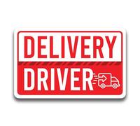 Magnet Me Up Red Delivery Driver Frequent Stops Magnet Decal, 5x8 inch, Automotive Magnet for Car, Truck, SUV, Vehicle Safety Sign for Amazon Flex Delivery Driver and Food Delivery, Crafted in USA
