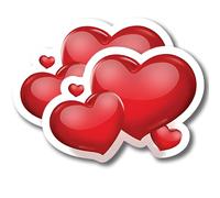 Magnet Me Up Red Hearts Magnet Decal, 6x4 Inches, 2 Pack, Heavy Duty Automotive Magnet for Car Truck SUV, Fridge, Laptop, Any Magnetic Surface, or Any Occasion, Valentine's Day, Made in USA
