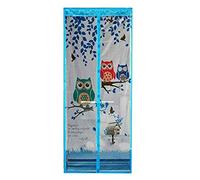Magnet Mosquito Net Hands-Free Curtains Tulle Window Door Screen,No More Mosquitoes or Insects (Blue owl)